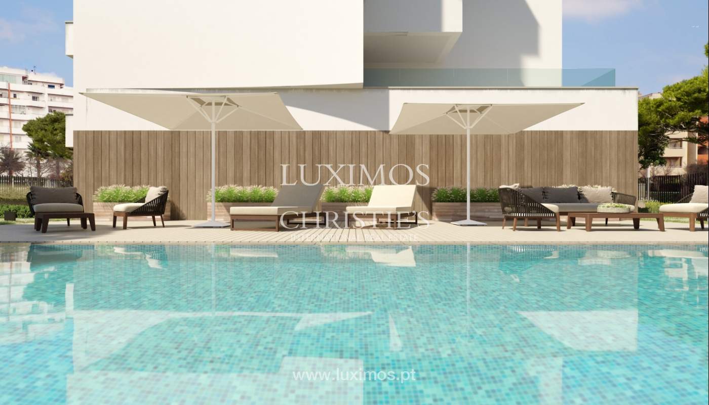 Sale of new modern apartment in condo in Portimão, Algarve, Portugal