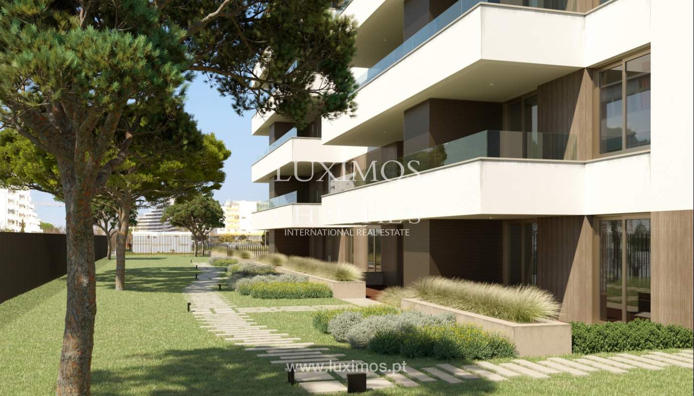 Sale of new modern apartment in condo in Portimão, Algarve, Portugal