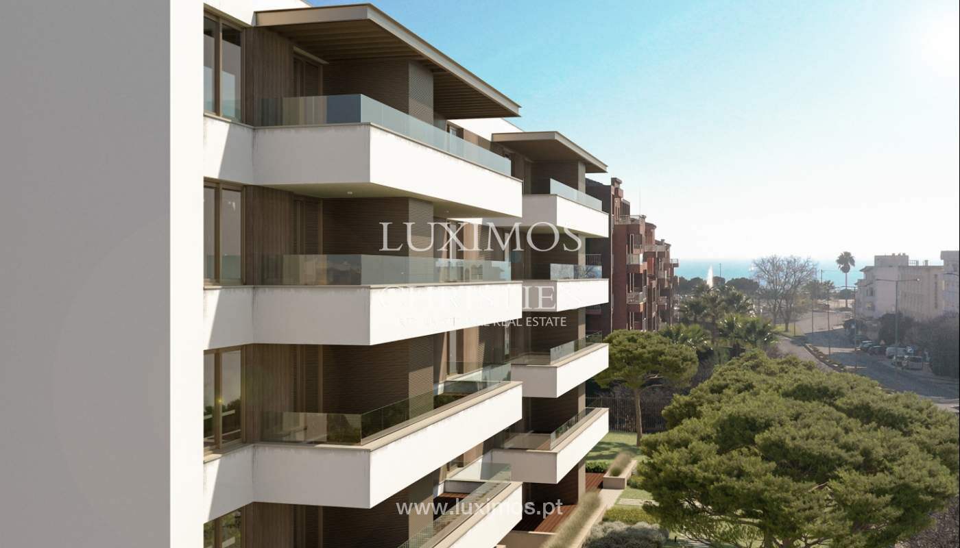 Sale of new modern apartment in condo in Portimão, Algarve, Portugal