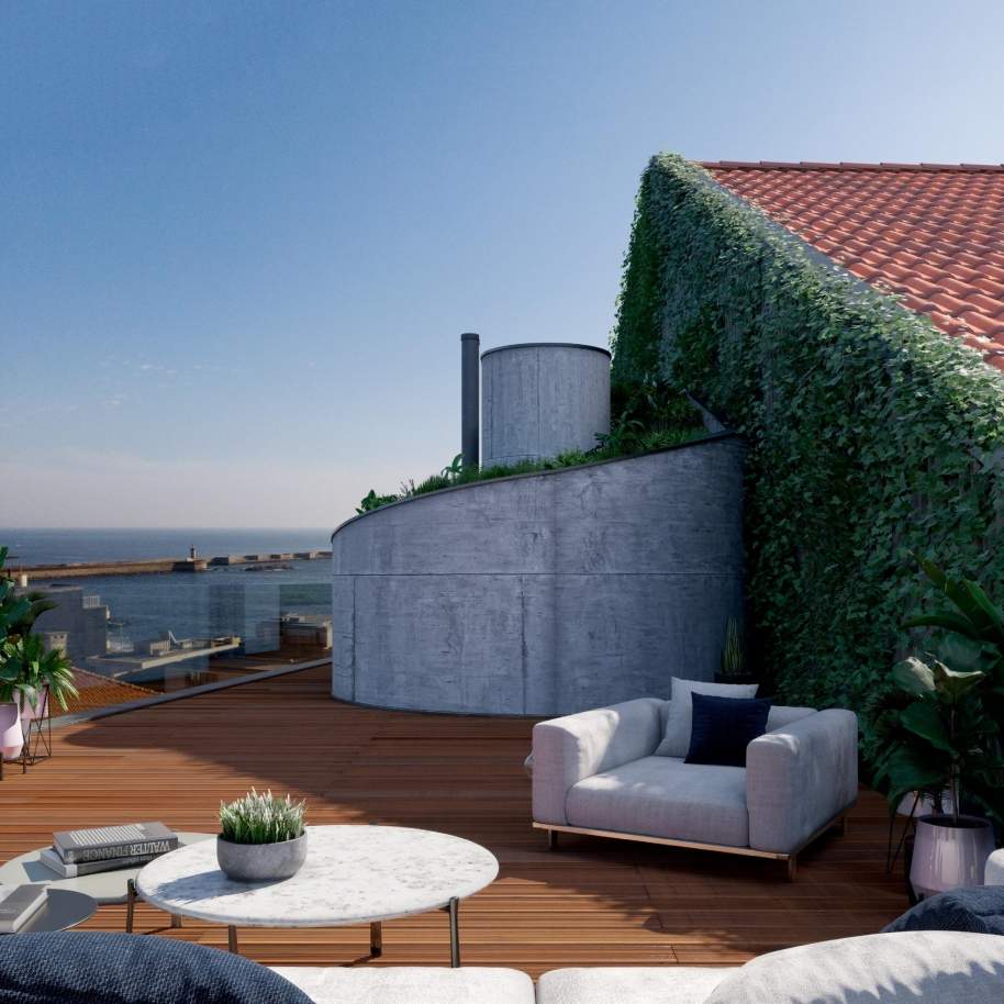 Penthouse duplex mit Terrassen, zu verkaufen, in der Nähe des Strandes, Foz do Douro, Porto, Portugal_161960