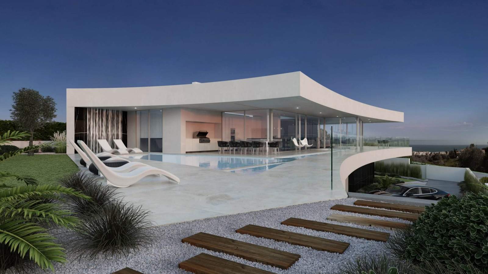 Villa contemporánea con piscina y vistas al mar, Praia da Luz, Algarve_188589