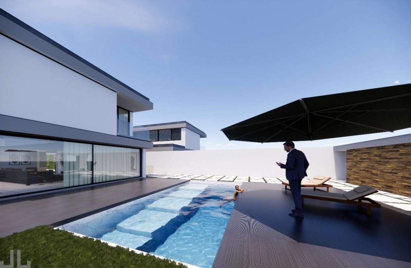 Vente : Villa individuelle de plain-pied en construction, avec jardin et piscine, V. N. Gaia, Porto, Portugal_200766