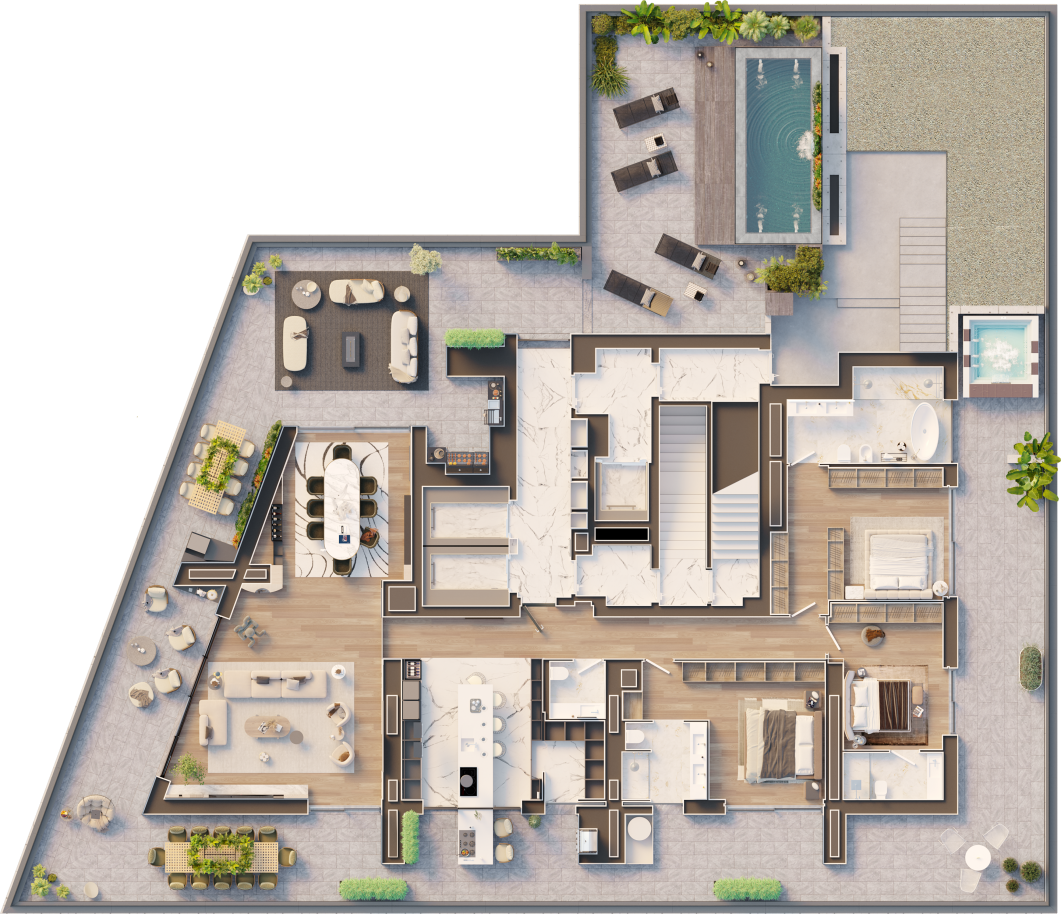 Penthouse nova com terraço e piscina, para venda, em Leça da Palmeira_206872