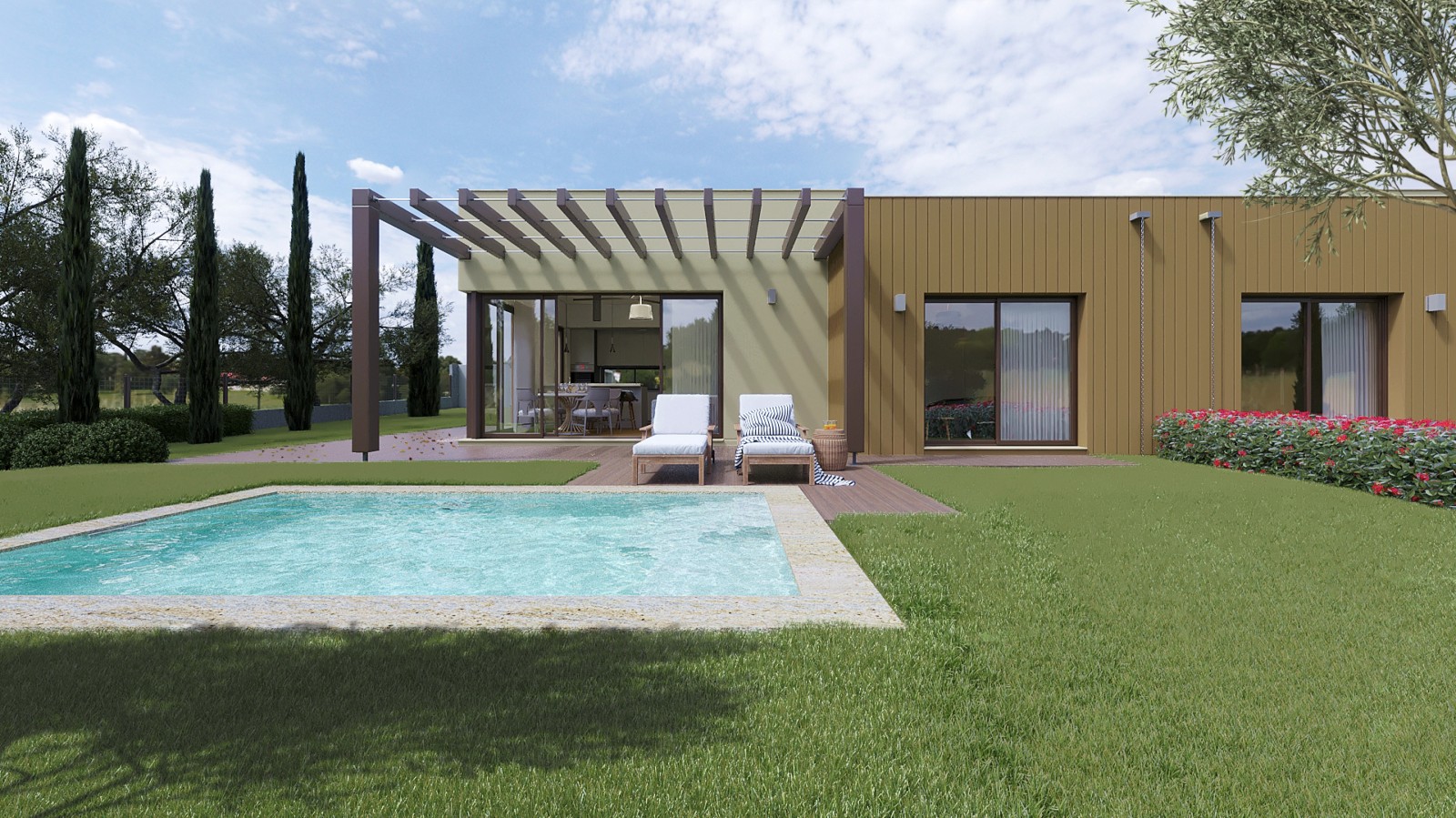 Villa adosada de 2 dormitorios con piscina, en venta, en Golf resort, Algarve_218693