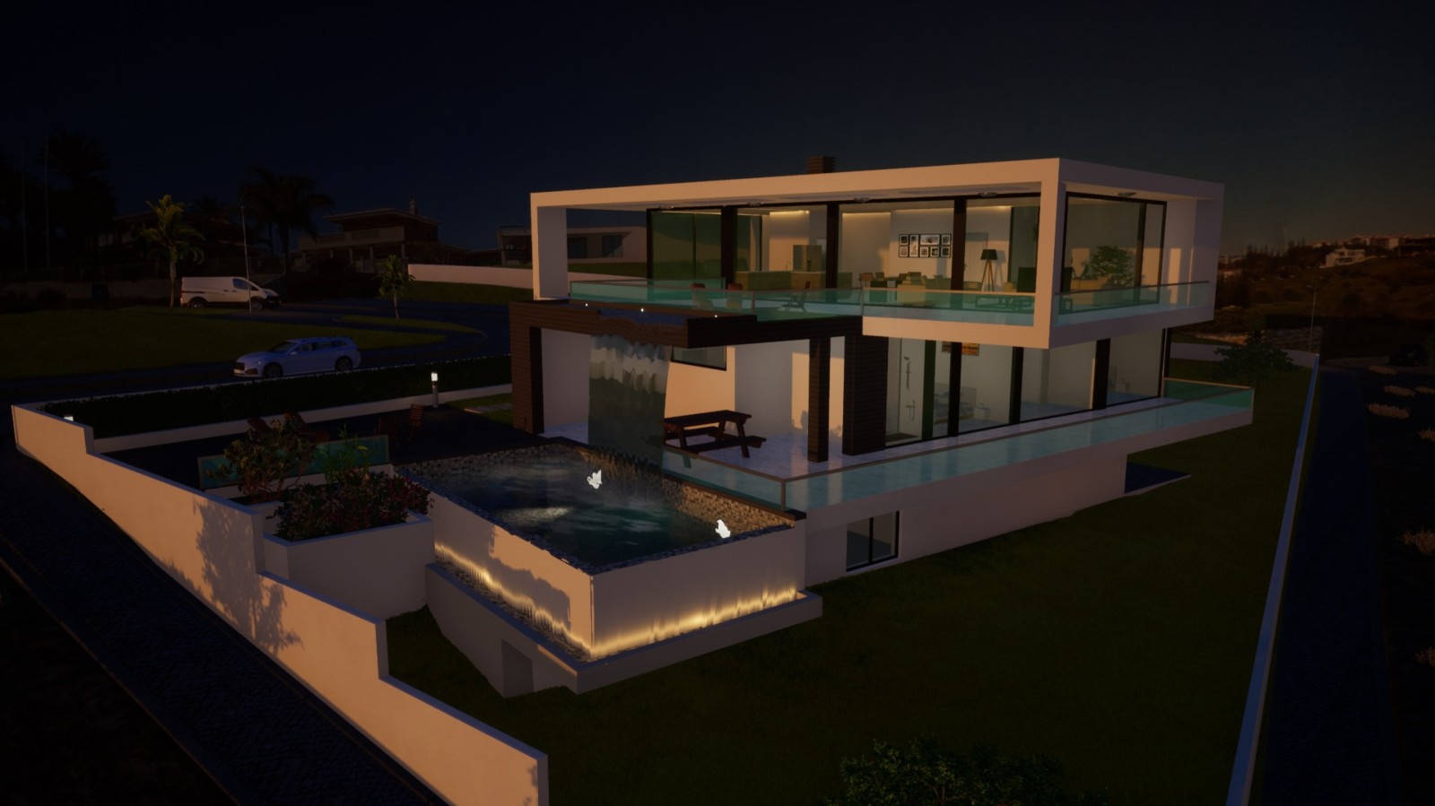 Villa de 3 dormitorios, con vistas al mar, en construcción, en Porto de Mós, Algarve_223467