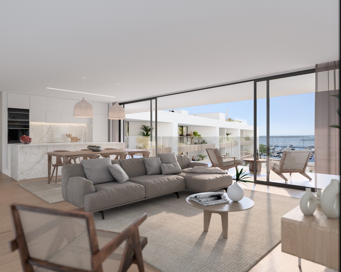 Novos apartamentos com vista mar, T1, T2 & T3, para venda em Olhão, Algarve_243697