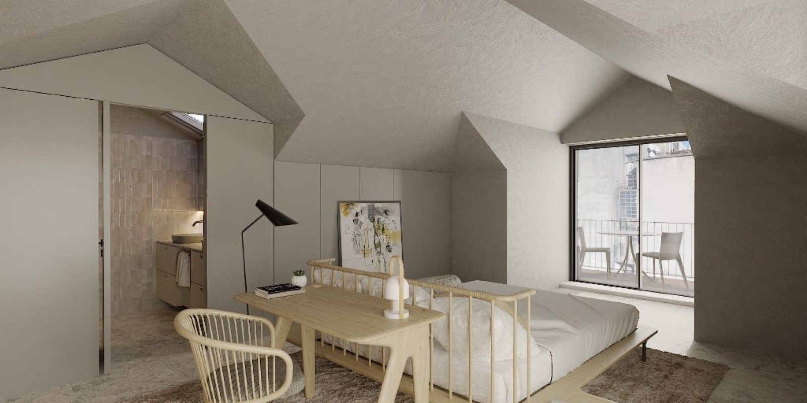 Ein-Bett-Duplex-Wohnung mit Balkonen, zu verkaufen, Zentrum Porto, Portugal_253656
