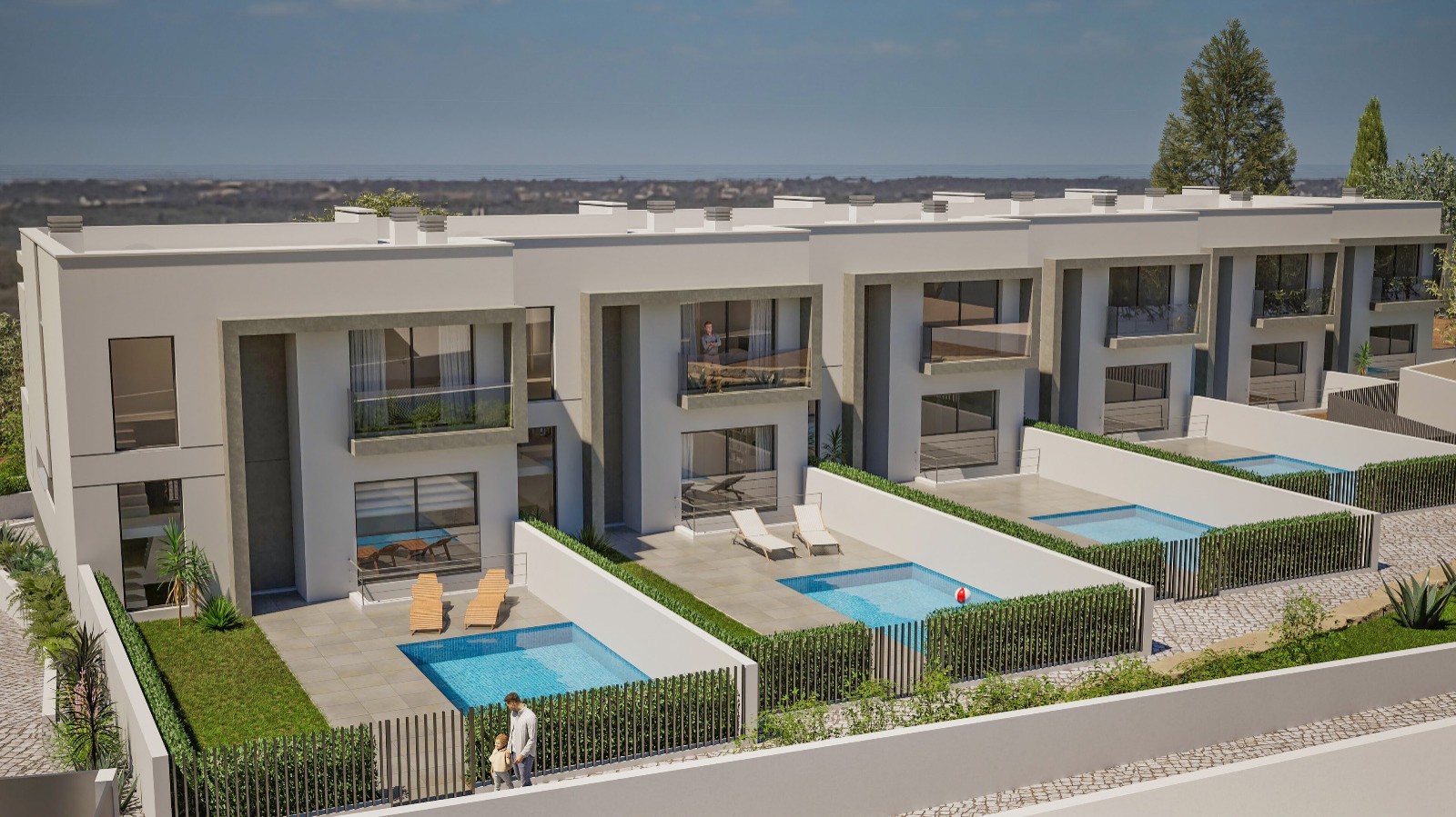 Villa adosada de 3 dormitorios con piscina, en venta en Boliqueime, Algarve_256211
