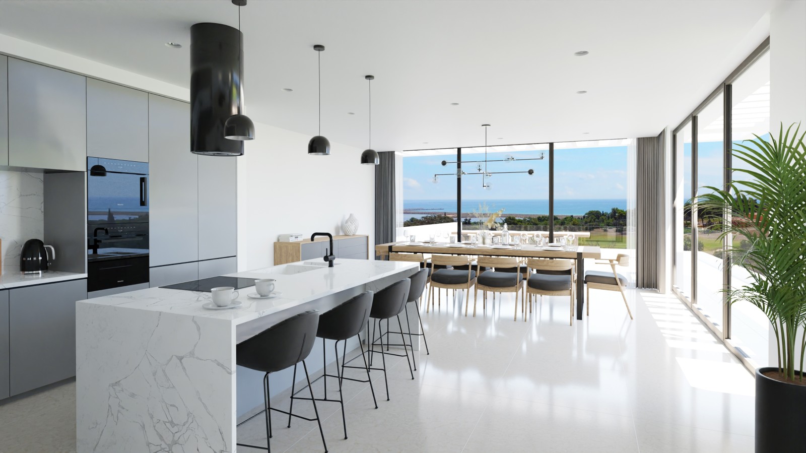 Moderne Villa mit 4 Schlafzimmern und Meerblick, im Golf Resort Palmares, Algarve_261038