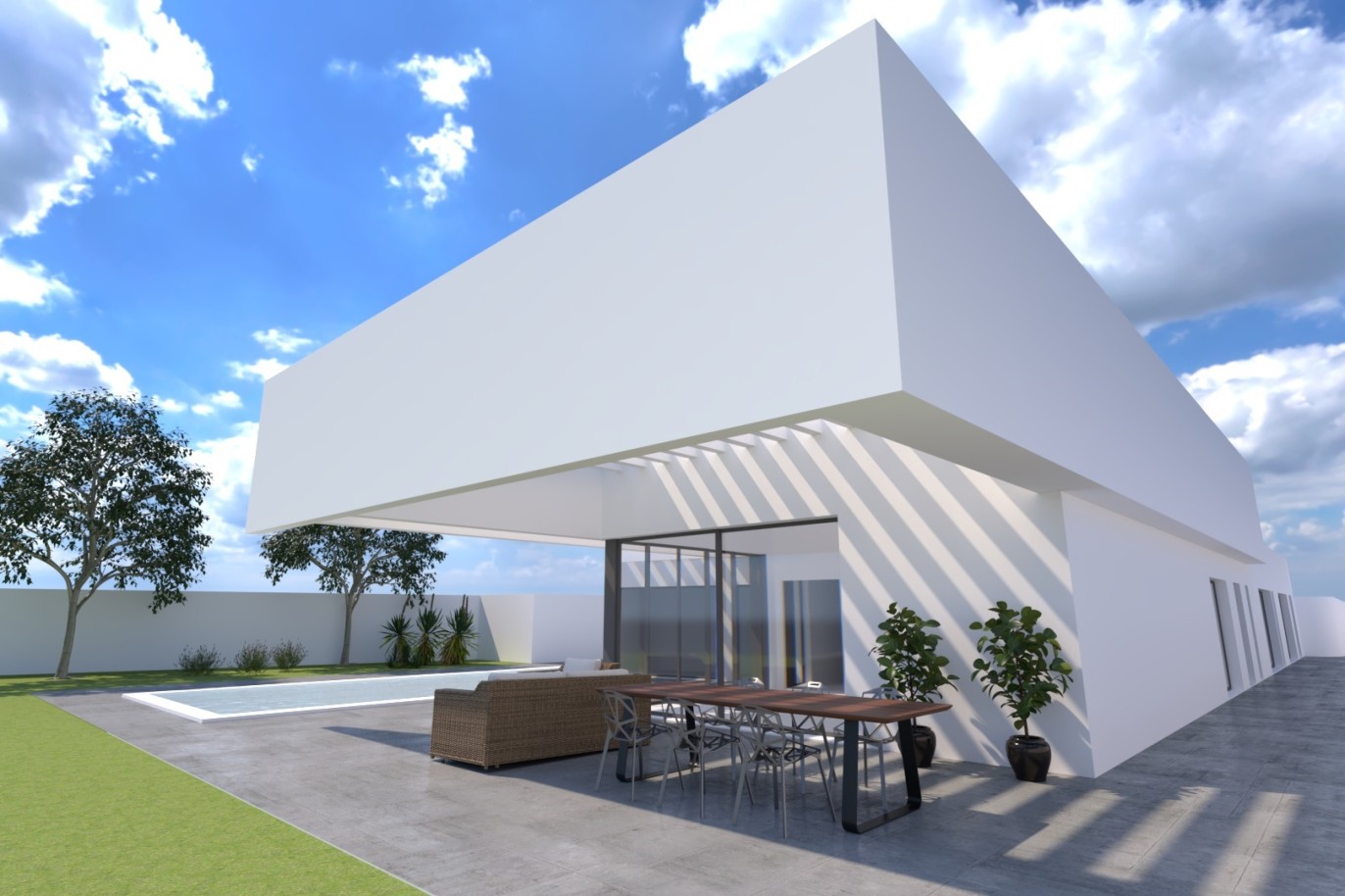 Moderna villa de 4 dormitorios en construcción, en venta en São Brás de Alportel, Algarve_266047
