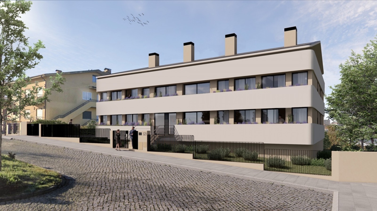 Apartamento T2 novo com varanda, jardim e piscina à venda em Rio Tinto_335149