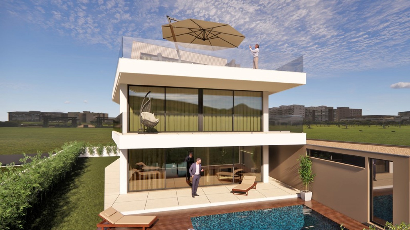 Moradia com vista mar, rooftop panorâmico e piscina à venda, Valadares_341870