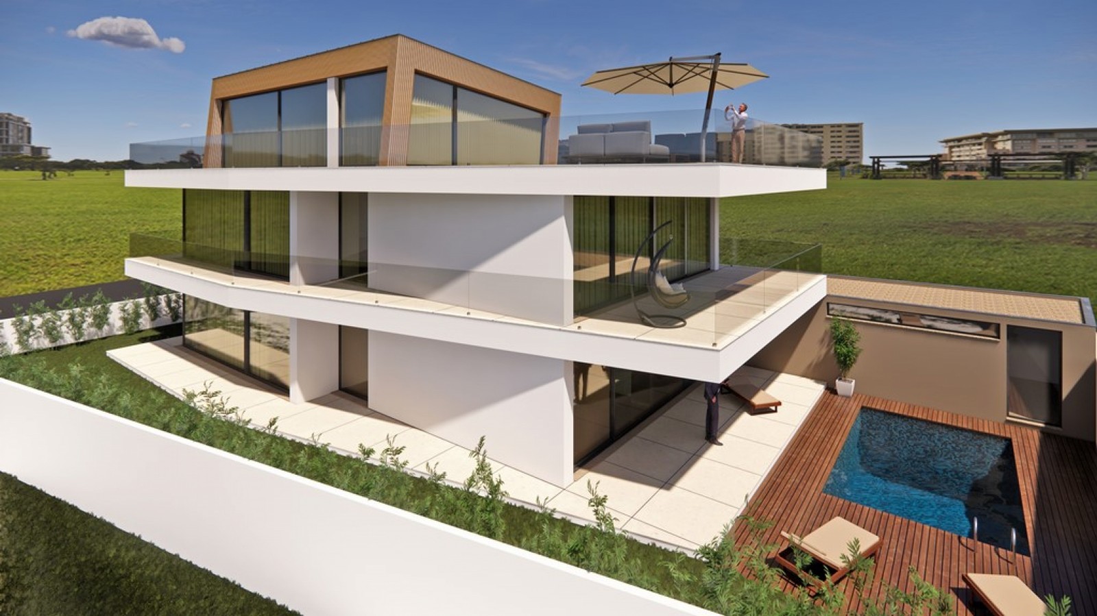 Moradia com vista mar, rooftop panorâmico e piscina à venda, Valadares_341872