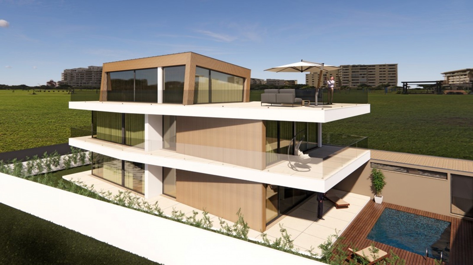 Moradia com vista mar, rooftop panorâmico e piscina à venda, Valadares_341877