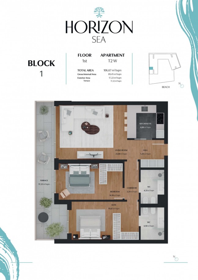 2-bedroom apartment, beach front, for sale, Algarve, Portugal_347944