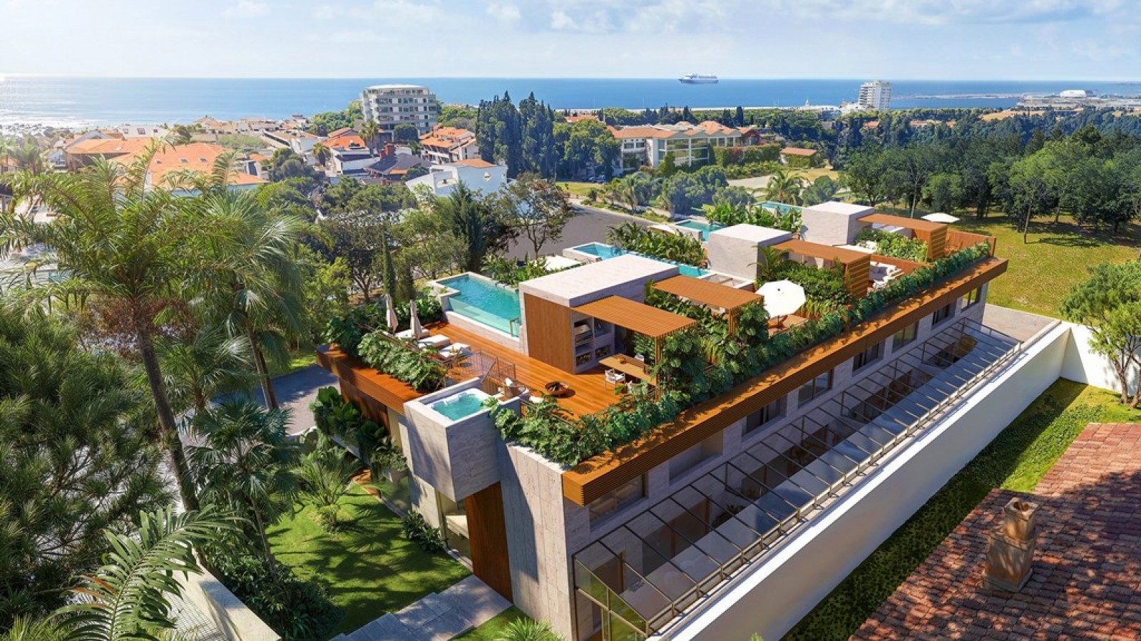 Villa de lujo de 4 dormitorios con piscina y vistas al mar, en venta, Oporto, Portugal_352312