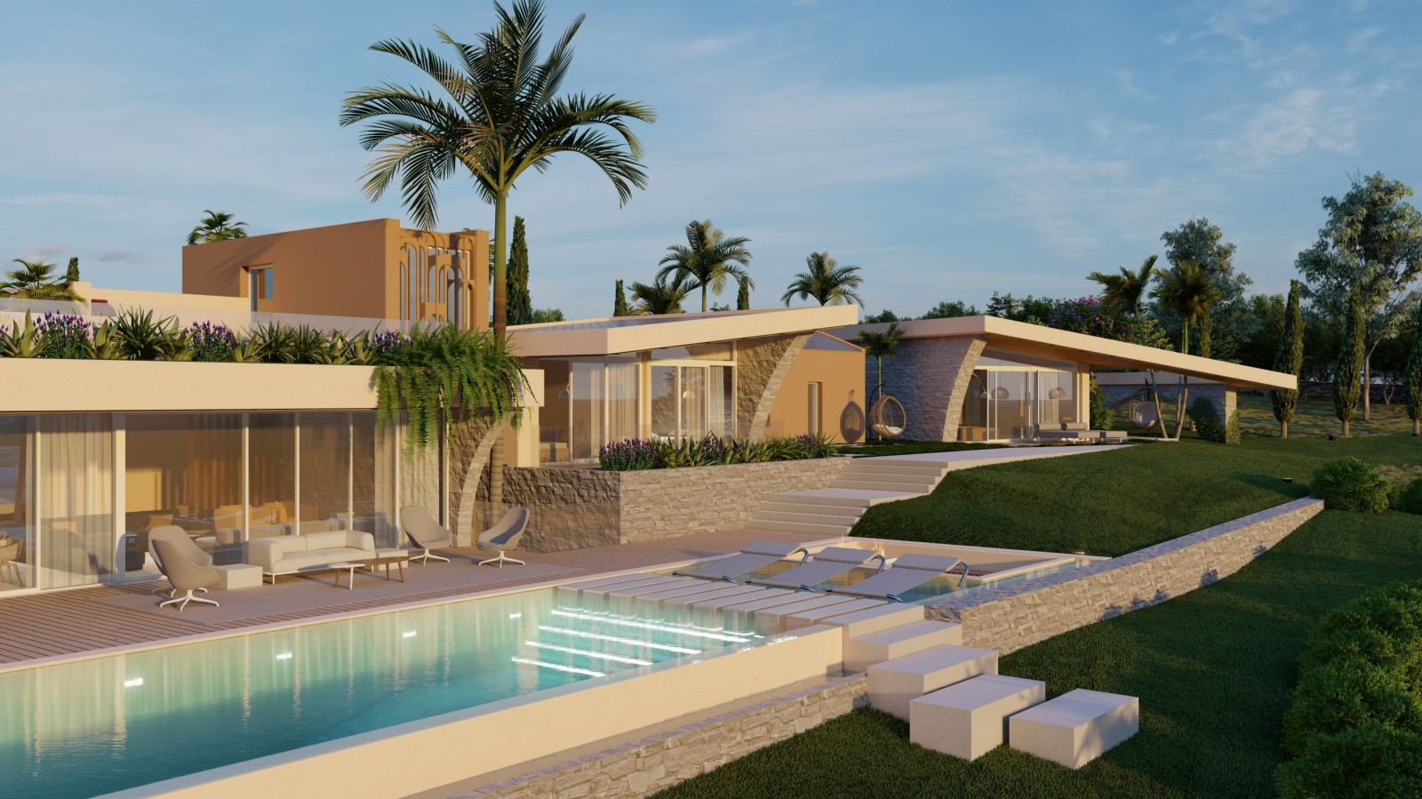 Terreno com projeto e vista mar à venda em Boliqueime, Algarve_353614