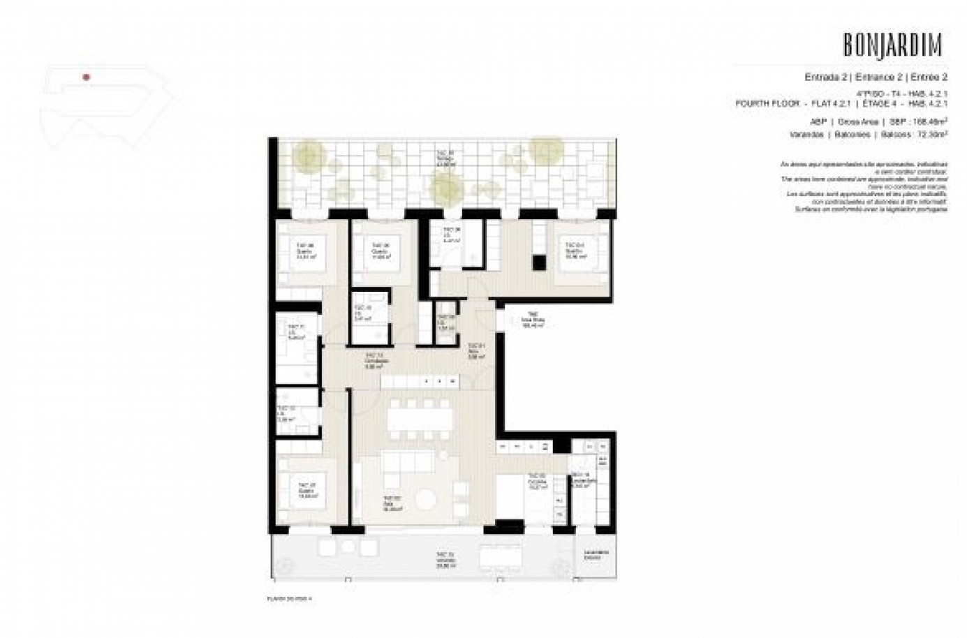 Apartamento T4 com varandas para venda no centro do Porto_354523