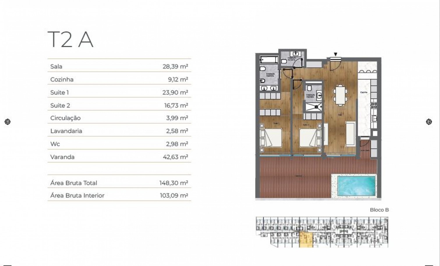 Zwei-Zimmer-Wohnung mit Pool und Flussblick Vila Nova de Gaia, Portugal_358527