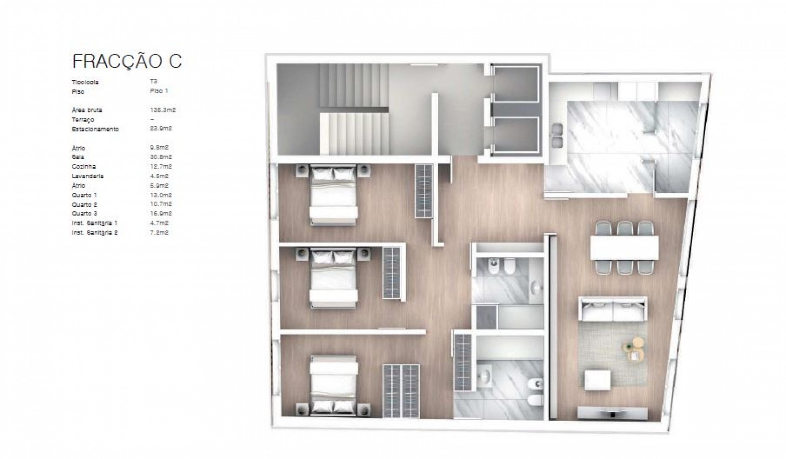Apartamento novo com 3 quartos para venda no centro do Porto_368761