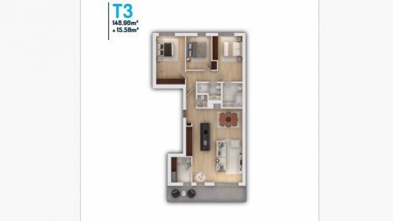 Apartamento T3 com vistas de mar, para venda, Vila do Conde, Portugal_387129